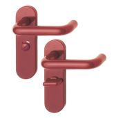 K138&sol;353K &lpar;AR600&sol;25&rpar; Hoppe Arrone Bathroom Levers 57mm Centres on Radius Plate - &lpar;Nylon&rpar; Red - 8566612