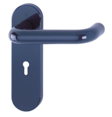 Click Here To Enlarge This Photo Of K138&sol;353K &lpar;AR600&sol;22&rpar; Hoppe Arrone Lock Levers 57mm Centres on Radius Plate - &lpar;Nylon&rpar; Midnight Blue - 8566409