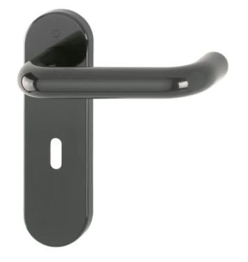 Click Here To Enlarge This Photo Of K138&sol;353K &lpar;AR600&sol;22&rpar; Hoppe Arrone Lock Levers 57mm Centres on Radius Plate - &lpar;Nylon&rpar; Anthracite Grey - 87133242
