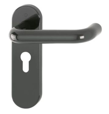 Click Here To Enlarge This Photo Of K138&sol;353K &lpar;AR600&sol;23&rpar; Hoppe Arrone Euro Profile Levers 47&period;6mm Centres on Radius Plate - &lpar;Nylon&rpar; Anthracite Grey - 87134546