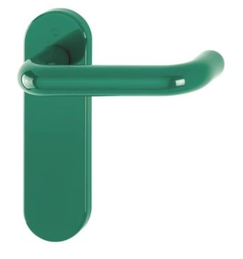 Click Here To Enlarge This Photo Of K138&sol;353K &lpar;AR600&sol;21&rpar; Hoppe Arrone Latch Levers on Radius Plate - &lpar;Nylon&rpar; Green - 8566325