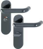 K138&sol;353K &lpar;AR600&sol;25&rpar; Hoppe Arrone Bathroom Levers 57mm Centres on Radius Plate - &lpar;Nylon&rpar; Anthracite Grey - 11569682