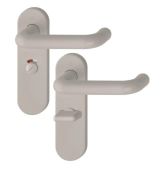 K138&sol;353K &lpar;AR600&sol;25&rpar; Hoppe Arrone Bathroom Levers 57mm Centres on Radius Plate - &lpar;Nylon&rpar; Dove Grey - 8566654