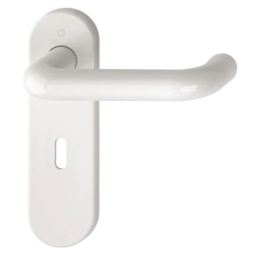 Click Here To Enlarge This Photo Of K138&sol;353K &lpar;AR600&sol;22&rpar; Hoppe Arrone Lock Levers 57mm Centres on Radius Plate - &lpar;Nylon&rpar; Diamond White - 8566451