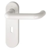 K138&sol;353K &lpar;AR600&sol;22&rpar; Hoppe Arrone Lock Levers 57mm Centres on Radius Plate - &lpar;Nylon&rpar; Diamond White - 8566451