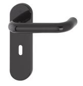 K138&sol;353K &lpar;AR600&sol;22&rpar; Hoppe Arrone Lock Levers 57mm Centres on Radius Plate - &lpar;Nylon&rpar; Black - 8566444