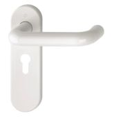 K138&sol;353K &lpar;AR600&sol;23&rpar; Hoppe Arrone Euro Profile Levers 47&period;6mm Centres on Radius Plate - &lpar;Nylon&rpar; Diamond White - 8566528
