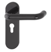 K138&sol;353K &lpar;AR600&sol;23&rpar; Hoppe Arrone Euro Profile Levers 47&period;6mm Centres on Radius Plate - &lpar;Nylon&rpar; Black - 8566521