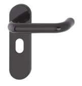 K138&sol;353K &lpar;AR600&sol;24&rpar; Hoppe Arrone Oval Profile Levers 48&period;5mm Centres on Radius Plate - &lpar;Nylon&rpar; Black - 8566598