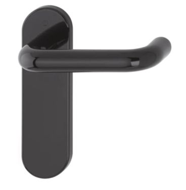 Click Here To Enlarge This Photo Of K138&sol;353K &lpar;AR600&sol;21&rpar; Hoppe Arrone Latch Levers on Radius Plate - &lpar;Nylon&rpar; Black - 8566353