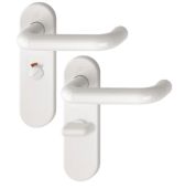 K138&sol;353K &lpar;AR600&sol;25&rpar; Hoppe Arrone Bathroom Levers 57mm Centres on Radius Plate - &lpar;Nylon&rpar; Diamond White - 8566682