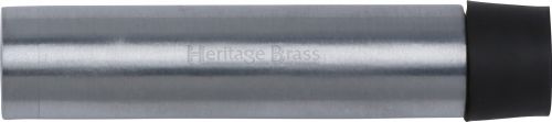 Click Here To Enlarge This Photo Of V1081 76-SC Heritage Brass Cylindrical Door Stop without Rose 76mm  &lpar;87mm projection inc buffer&rpar; Satin Chrome Finish
