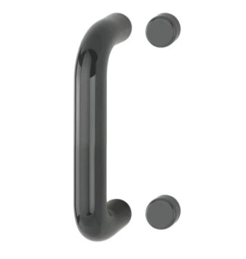 Click Here To Enlarge This Photo Of AR602&sol;220BF Hoppe D' Handle &Oslash; 34mm x 220mm Centres Pull Handle Bolt Fix - &lpar;Nylon&rpar; Anthracite Grey