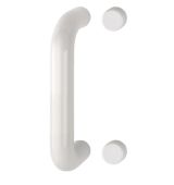 AR602&sol;220BF Hoppe D' Handle &Oslash; 34mm x 220mm Centres Pull Handle Bolt Fix - &lpar;Nylon&rpar; Diamond White