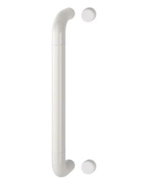 Click Here To Enlarge This Photo Of AR602&sol;425BF Hoppe D' Handle &Oslash; 34mm x 425mm Centres Pull Handle Bolt Fix - &lpar;Nylon&rpar; Diamond White