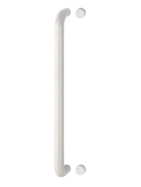 Click Here To Enlarge This Photo Of AR602&sol;600BF Hoppe D' Handle &Oslash; 34mm x 600mm Centres Pull Handle Bolt Fix - &lpar;Nylon&rpar; Diamond White
