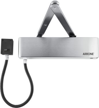 Click Here To Enlarge This Photo Of AR1998-L-SSS&sol;SSS Hoppe Arrone EN&period;4 Electro-Magnetic Hold Open&sol;Swing Free Overhead Door Closer - Satin Stainless Steel &lpar;87132277&rpar;