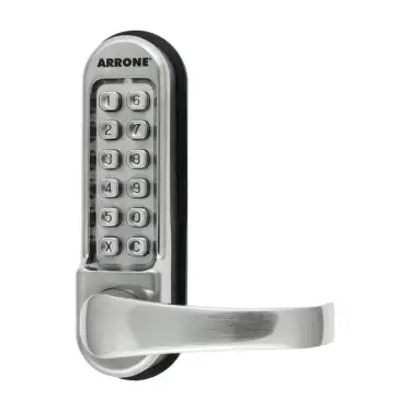 Click Here To Enlarge This Photo Of AR525-SSS Hoppe Arrone Lever Operated Push Button Digital Lock c&sol;w Tubular Latch - Satin Stainless Steel &lpar;87138563&rpar;