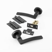 JMB700PK Frelan Hardware Nero Matt Black Noir Door Pack including Handles&comma; Hinges and Latch