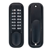 Eclipse ED20 Easy Code Change Mechanical Push Button Digital Lock with Holdback - Matt Black &lpar;70256&rpar;