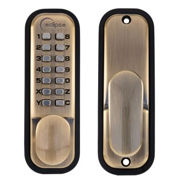 Click Here To Enlarge This Photo Of Eclipse ED20 Easy Code Change Mechanical Push Button Digital Lock with Holdback - Antique Bronze &lpar;70258&rpar;