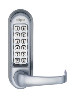 Click Here To Enlarge This Photo Of Eclipse ED55PK Heavy Duty Passage Free Panic Hardware Mechanical Push Button Digital Lock - Satin Chrome &lpar;70266&rpar;