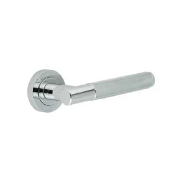 Click Here To Enlarge This Photo Of JV850PC Frelan Hardware 'Bari' Polished Chrome Knurled Lever on Rose