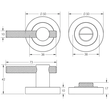 Click Here To Enlarge This Photo Of JV855SN Frelan Hardware Satin Nickel Knurled Bathroom Turn & Release