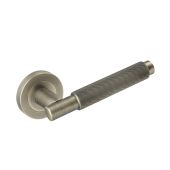 JTHA1800-F Jigtech 'Textura' Lever On Rose Matt Antique Brass &lbrack;CE&rsqb;