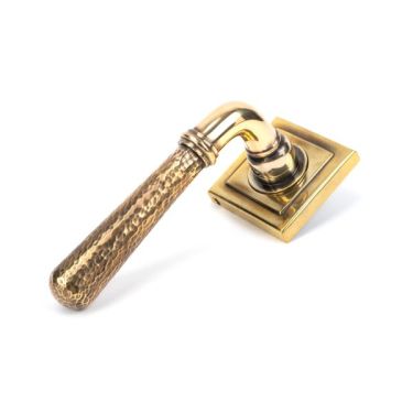 Click Here To Enlarge This Photo Of 50040 From The Anvil Aged Brass Hammered Newbury Lever on Rose Set &lpar;Square&rpar; - Unsprung