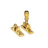 45977 From the Anvil Polished Brass Mushroom Brighton Fastener - Narrow &lpar;Square&rpar;