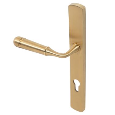 Click Here To Enlarge This Photo Of BLU Performance Opera 92mm Multipoint Lock Lever Handle&comma; 316 Stainless Steel in a PVD Satin Brass Finish &lpar;TBH095B-PSB&rpar;