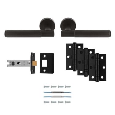 Click Here To Enlarge This Photo Of UDP010MB&sol;INTB - Carlisle Brass 'Lagos' Ultimate Door Pack - Matt Black