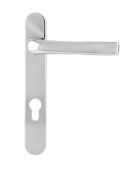 BX050309 MILA Chrome Standard Security 92mm Multipoint Lock Door Handle 220mm Backplate &lpar;122mm screw centres&rpar;