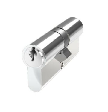 Click Here To Enlarge This Photo Of BX4545ETPCM6 Mila Chrome 6 Pin Euro Profile 90mm &lpar;45&sol;45&rpar; Cylinder & Turn c&sol;w 3 Keys