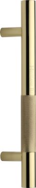 Click Here To Enlarge This Photo Of V1365 305-PB Heritage Brass Door Pull Handle Bar Knurled Design 305mm Polished Brass Finish