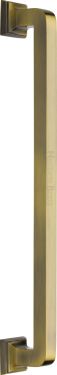 Click Here To Enlarge This Photo Of V1964 338-AT Heritage Brass Door Pull Handle Square Vintage Design 338mm Antique Brass Finish