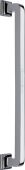 V1964 338-PC Heritage Brass Door Pull Handle Square Vintage Design 338mm Polished Chrome Finish