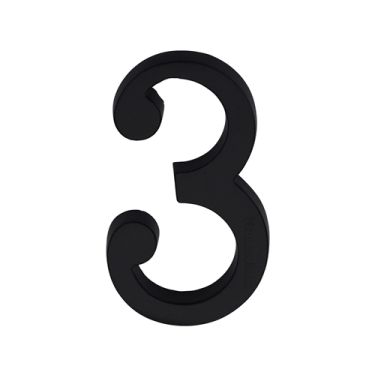 Click Here To Enlarge This Photo Of C1564 3-BKMT Heritage Brass Numeral 3 Concealed Fix 76mm &lpar;3"&rpar; Matt Black