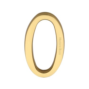 Click Here To Enlarge This Photo Of C1564 0-ULB Heritage Brass Numeral 0 Concealed Fix 76mm &lpar;3"&rpar; Unlacquered Brass