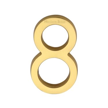 Click Here To Enlarge This Photo Of C1564 8-ULB Heritage Brass Numeral 8 Concealed Fix 76mm &lpar;3"&rpar; Unlacquered Brass