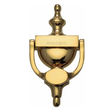 Click Here To Enlarge This Photo Of V910 195-ULB Heritage Brass Urn Knocker 7 1&sol;4" Unlacquered Brass finish