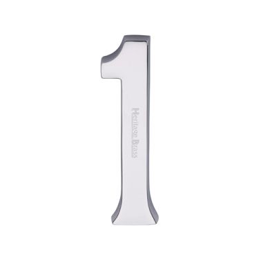 Click Here To Enlarge This Photo Of C1564 1-PC Heritage Brass Numeral 1 Concealed Fix 76mm &lpar;3"&rpar; Polished Chrome finish