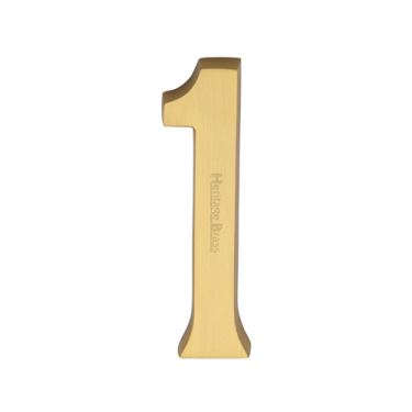 Click Here To Enlarge This Photo Of C1564 1-SB Heritage Brass Numeral 1 Concealed Fix 76mm &lpar;3"&rpar; Satin Brass finish