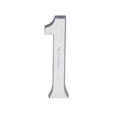 Click Here To Enlarge This Photo Of C1564 1-SC Heritage Brass Numeral 1 Concealed Fix 76mm &lpar;3"&rpar; Satin Chrome finish