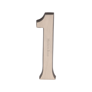 Click Here To Enlarge This Photo Of C1564 1-SN Heritage Brass Numeral 1 Concealed Fix 76mm &lpar;3"&rpar; Satin Nickel finish