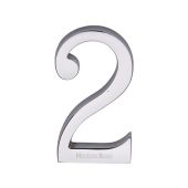 C1564 2-PC Heritage Brass Numeral 2 Concealed Fix 76mm &lpar;3"&rpar; Polished Chrome finish