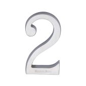 C1564 2-SC Heritage Brass Numeral 2 Concealed Fix 76mm &lpar;3"&rpar; Satin Chrome finish