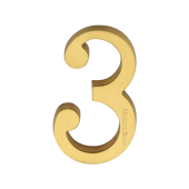 C1564 3-SB Heritage Brass Numeral 3 Concealed Fix 76mm &lpar;3"&rpar; Satin Brass finish