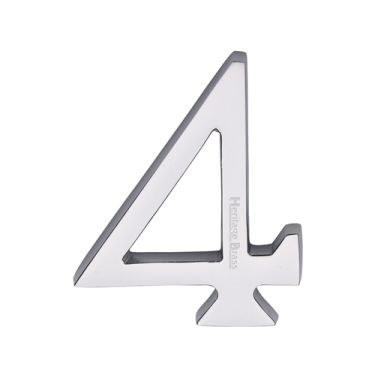 Click Here To Enlarge This Photo Of C1564 4-PC Heritage Brass Numeral 4 Concealed Fix 76mm &lpar;3"&rpar; Polished Chrome finish